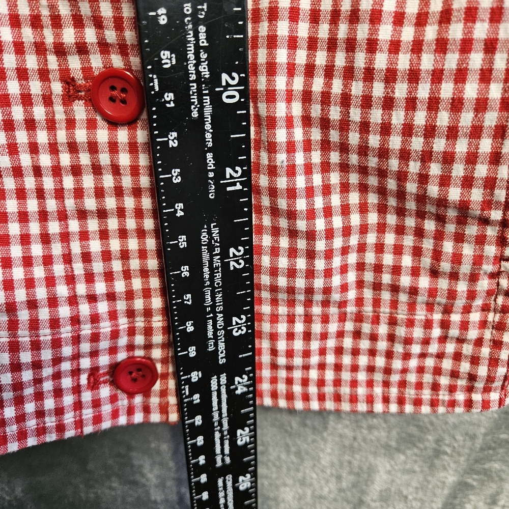 Red Checkered Button-Up Shirt - image 5
